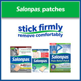 Tissu flexible du patch Salonpas suit les mouvements.