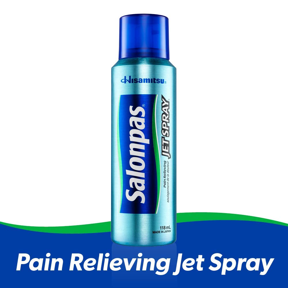 Salonpas Spray Jet – application-zone-douleur pour un soulagement ciblé après l’effort.