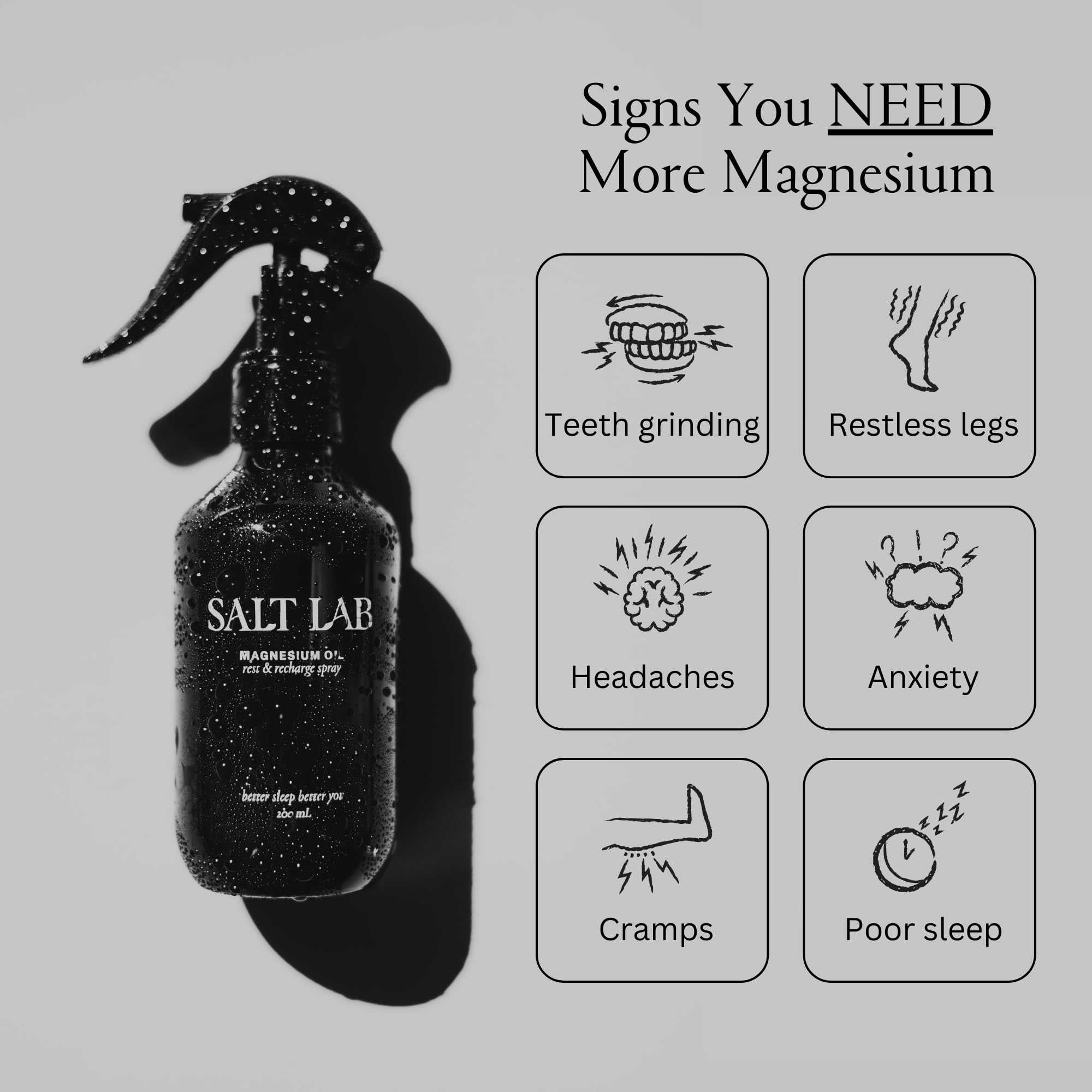 Salt Lab Magnésium Vaporisateur — application légère sur les mains au quotidien.