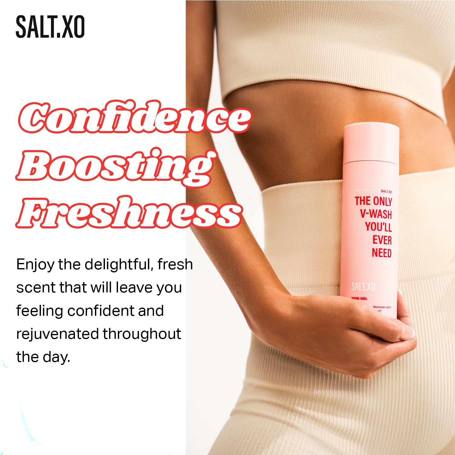 Gel SALT-XO au menthe rafraîchissante offrant propreté et confort.