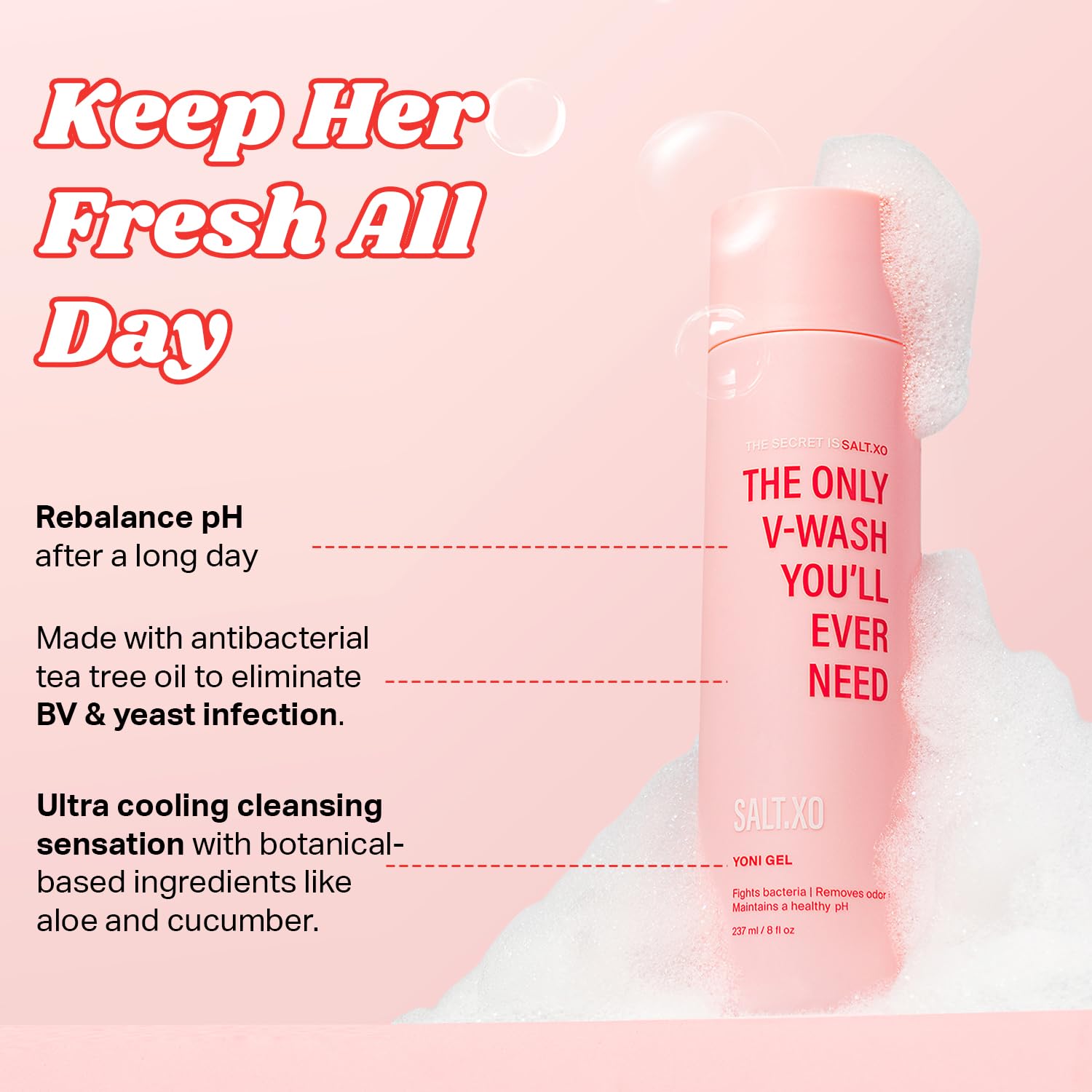 Utilisation après douche avec Salt-XO pour une routine quotidienne rafraîchissante.