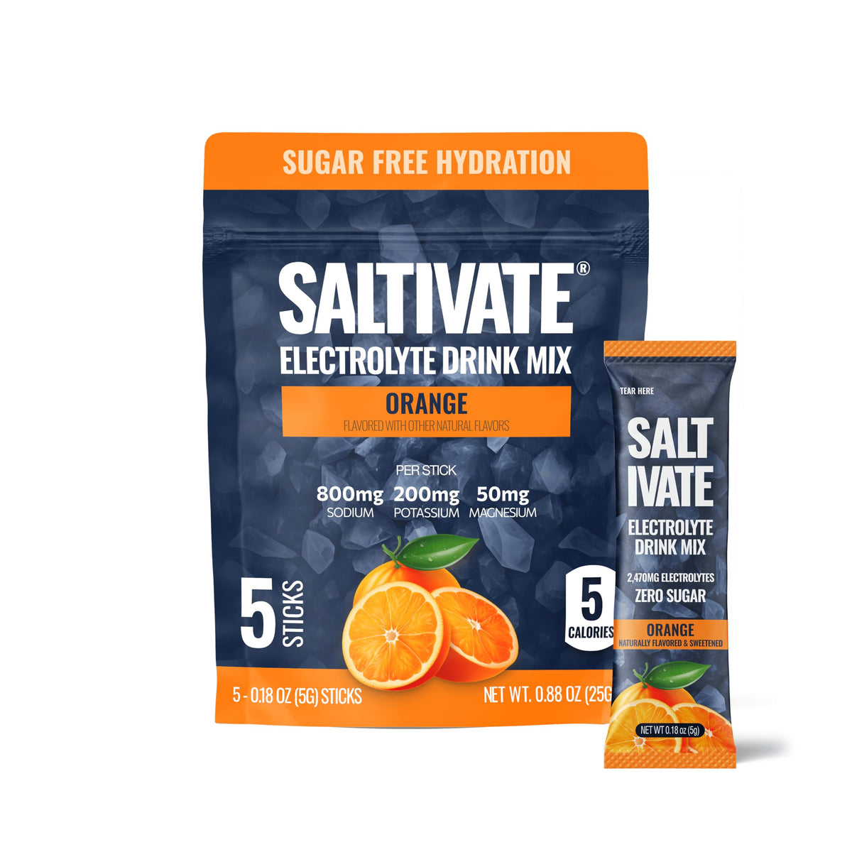 Saltivate Salty Orange sachet d'electrolytes orange pour hydratation rapide pendant l'entraînement
