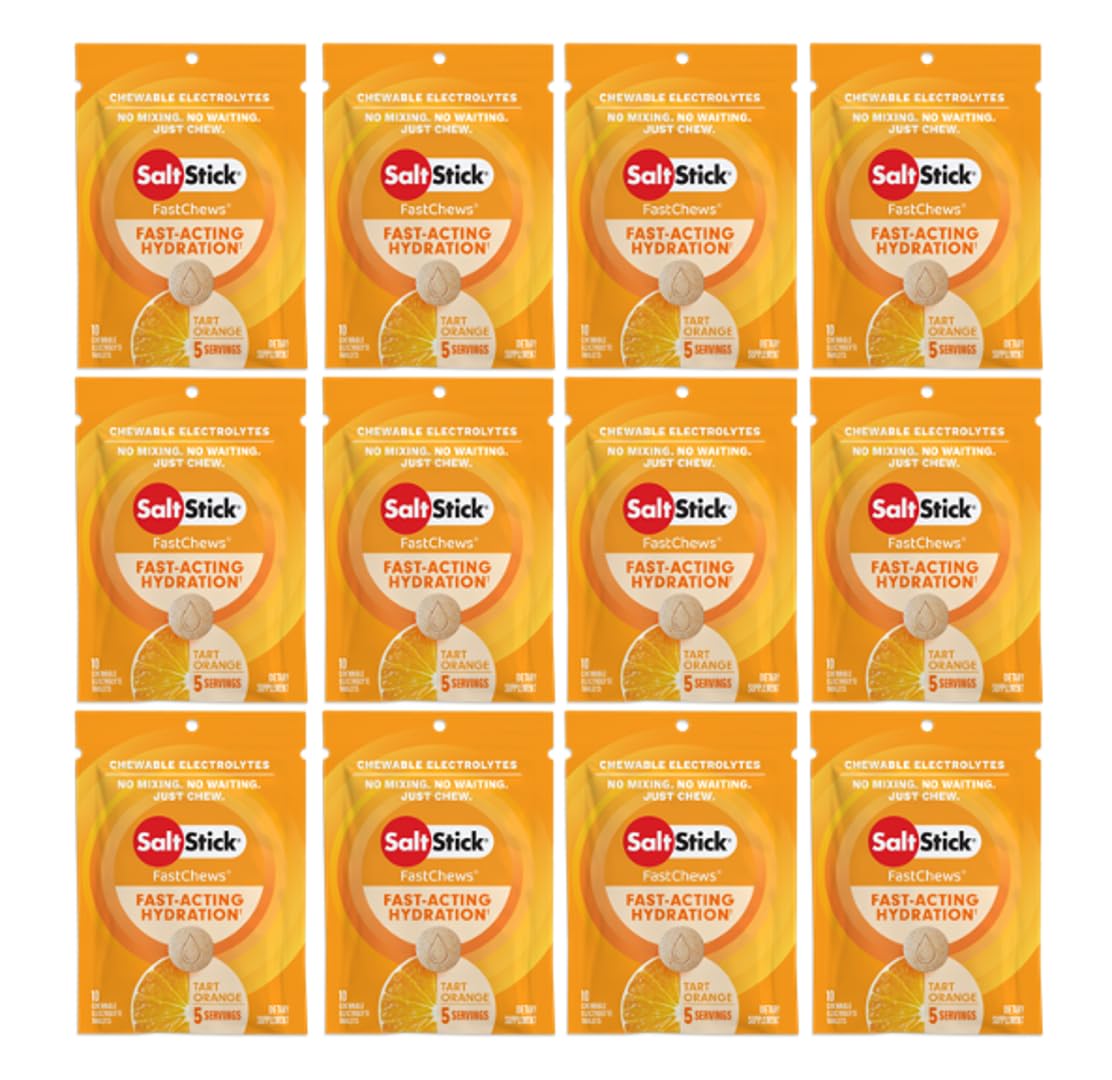 SaltStick Electrolyte FastChews – Bouteille orange, goût rafraîchissant pour l'hydratation