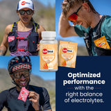SaltStick Electrolyte FastChews pêche, option végan sans gluten pour divers régimes.