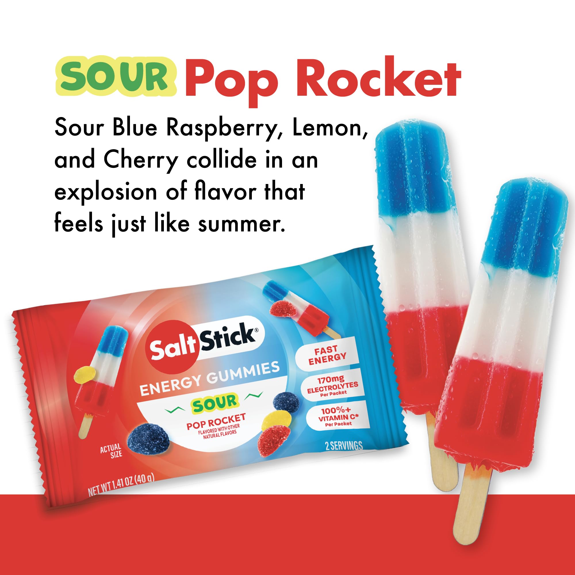 SaltStick Energy Gummies avant-entraînement, boost léger pour courir ou rouler.