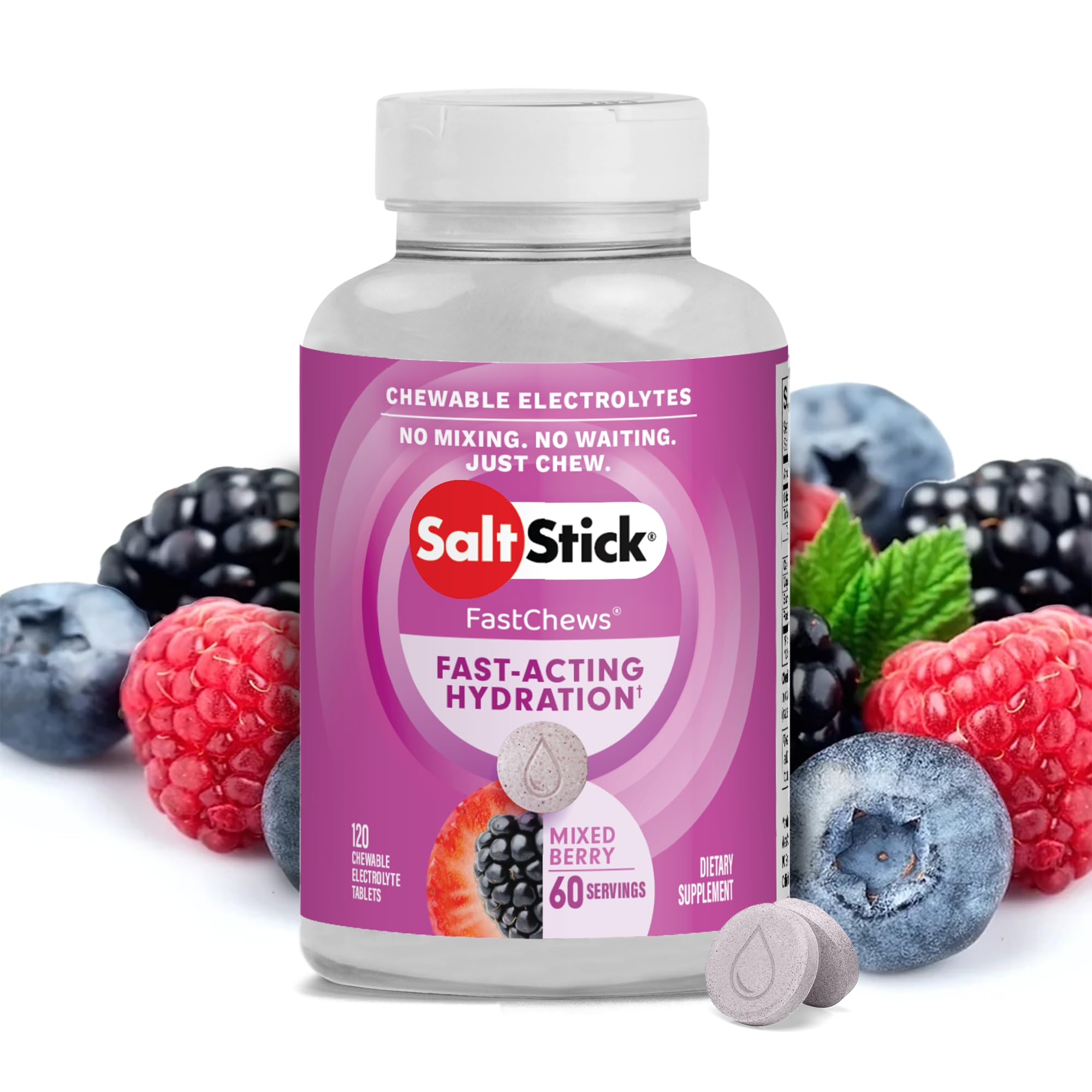 SaltStick FastChews : boîte Mélange de baies prête pour l'hydratation pendant l'effort