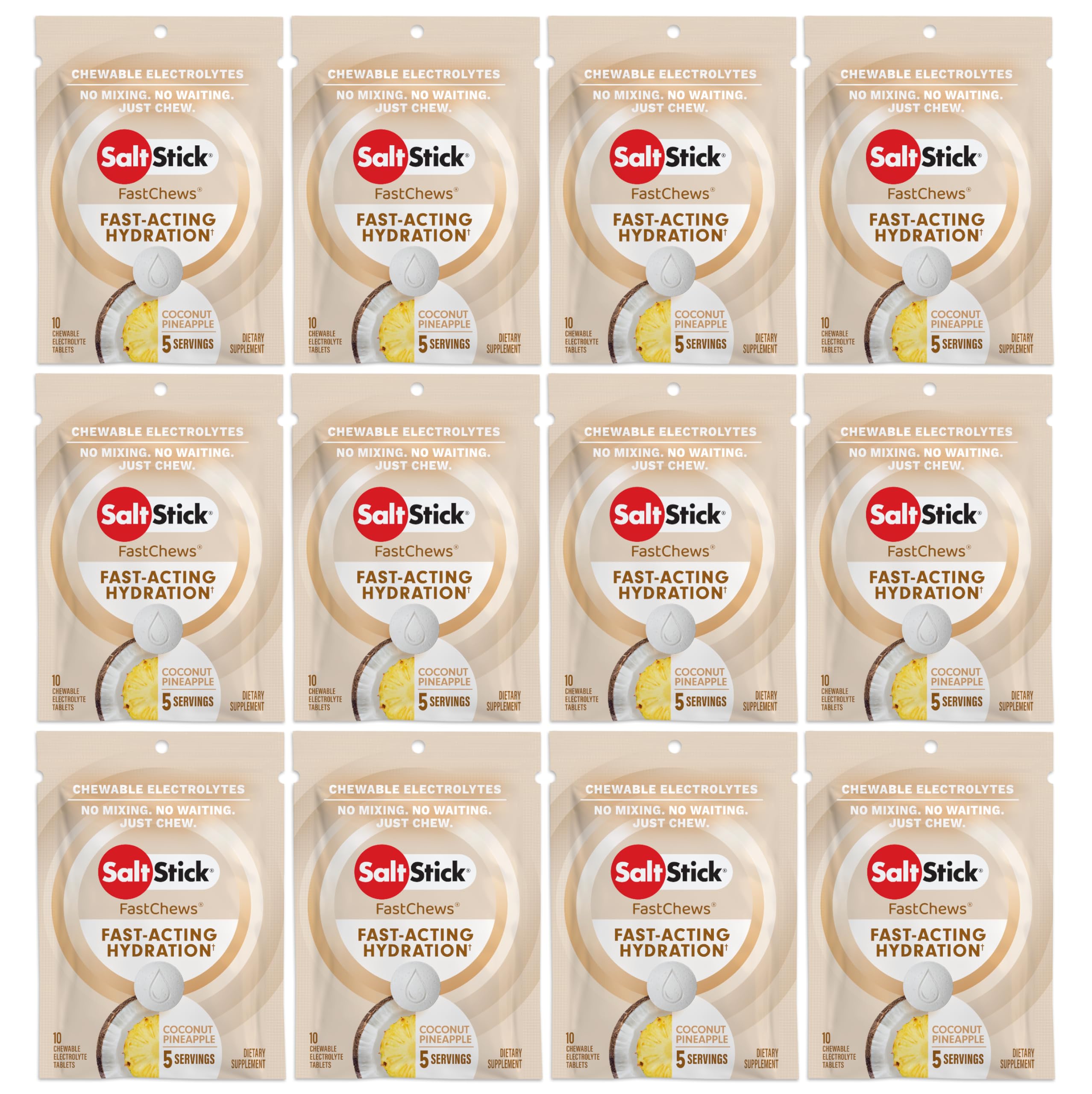 SaltStick FastChews emballage coco-ananas, option pratique pour hydrater pendant l’effort.
