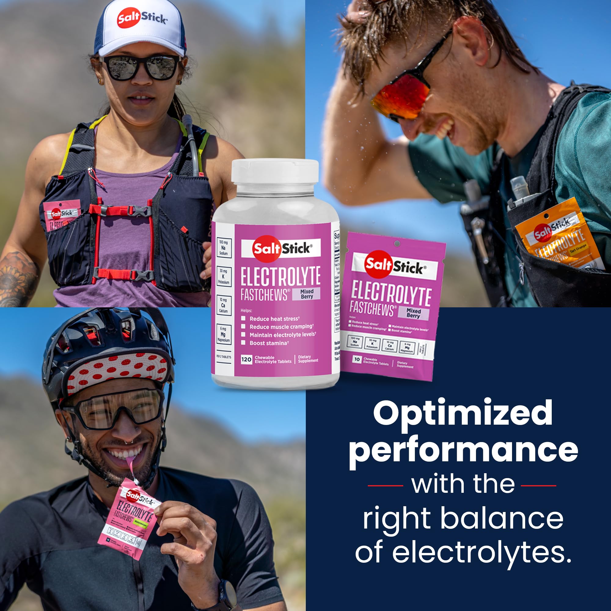 SaltStick FastChews : sans colorants ni édulcorants artificiels, sans OGM