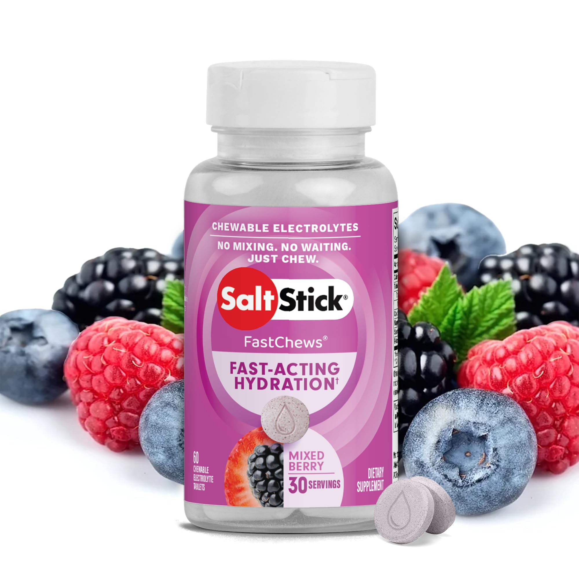SaltStick FastChews tablettes électrolyte fruits pour l'effort.