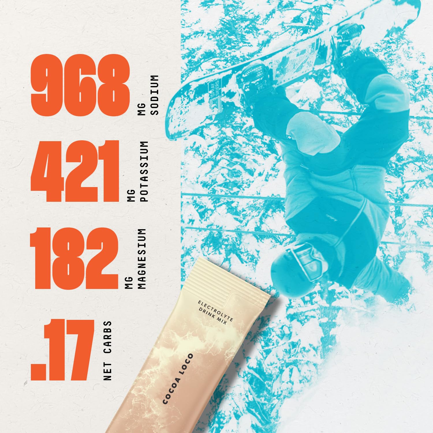 SALTT Cocoa Loco: verre d'eau avec poudre diluée, sans sucre