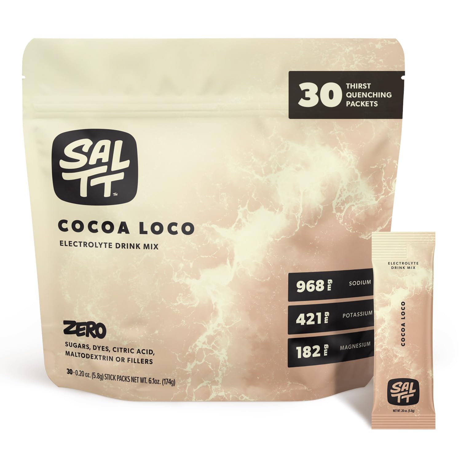 SALTT Cocoa Loco: sachets d'électrolytes pour hydratation pratique en voyage