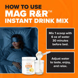 SaltWrap Mag R&R — verre après dissolution, boisson prête à boire favorisant relaxation et sommeil.