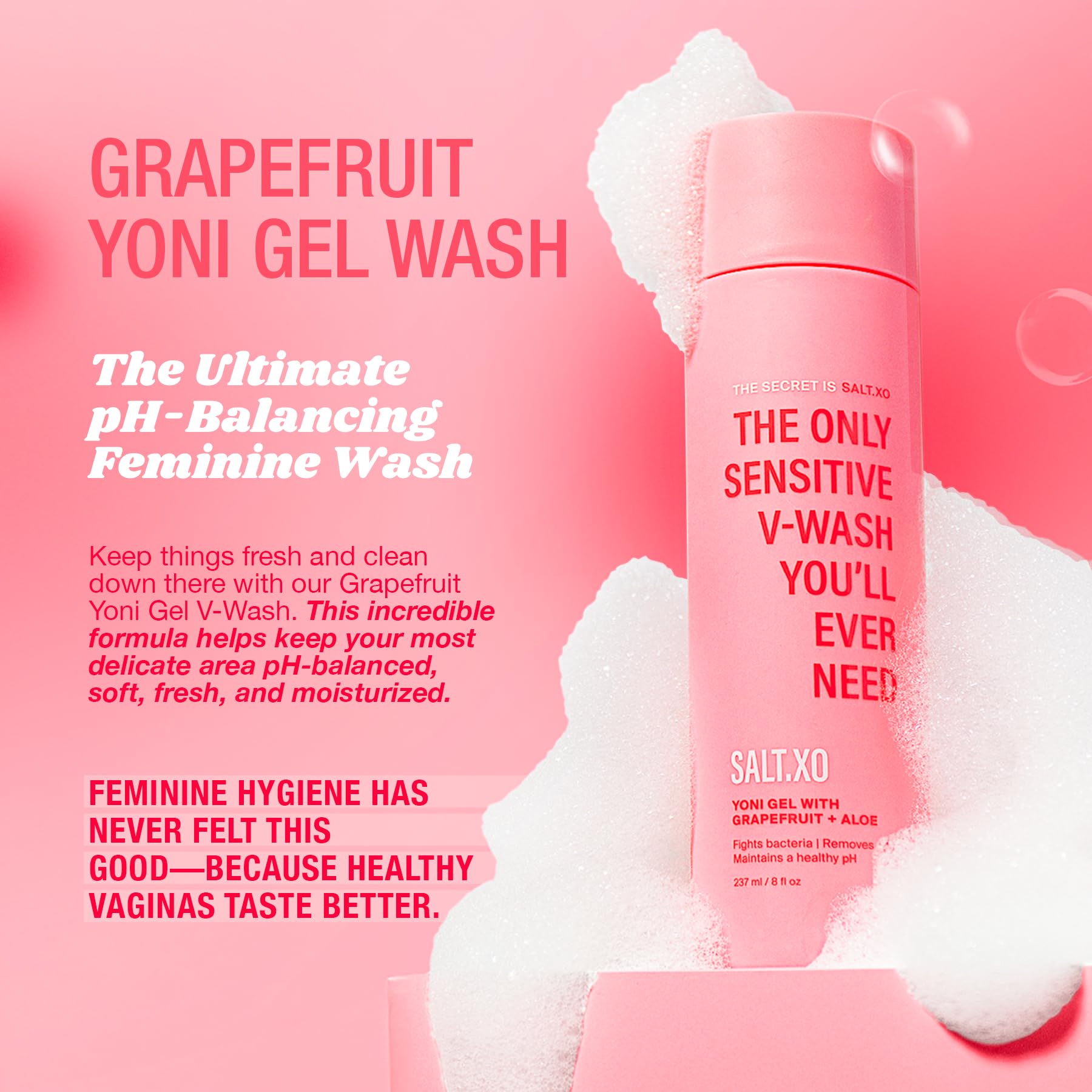 salt.xo gel yoni texture crèmeuse prête pour une application délicate.