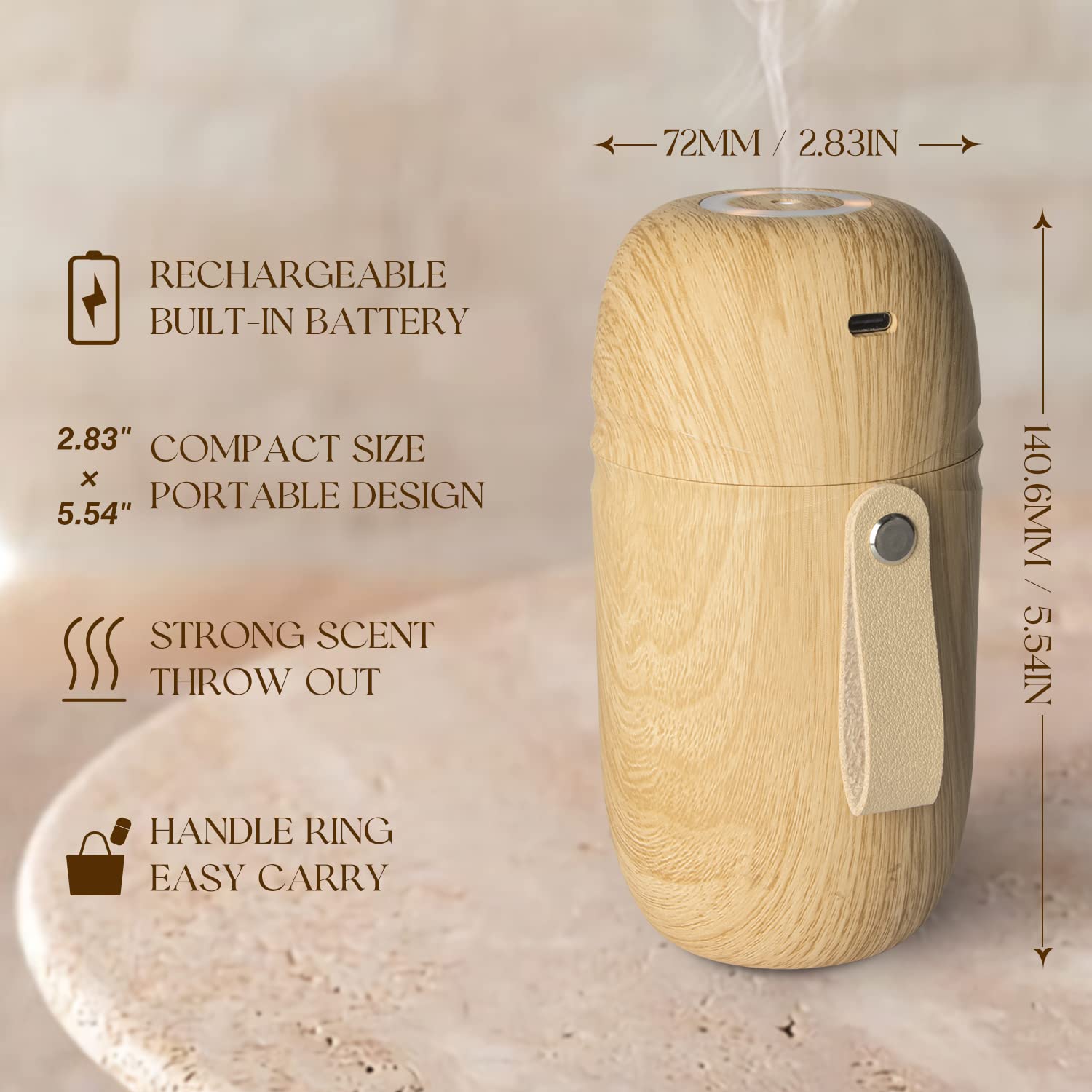 Salubrito diffuseur avec brume réglable sur trois niveaux pour différentes pièces
