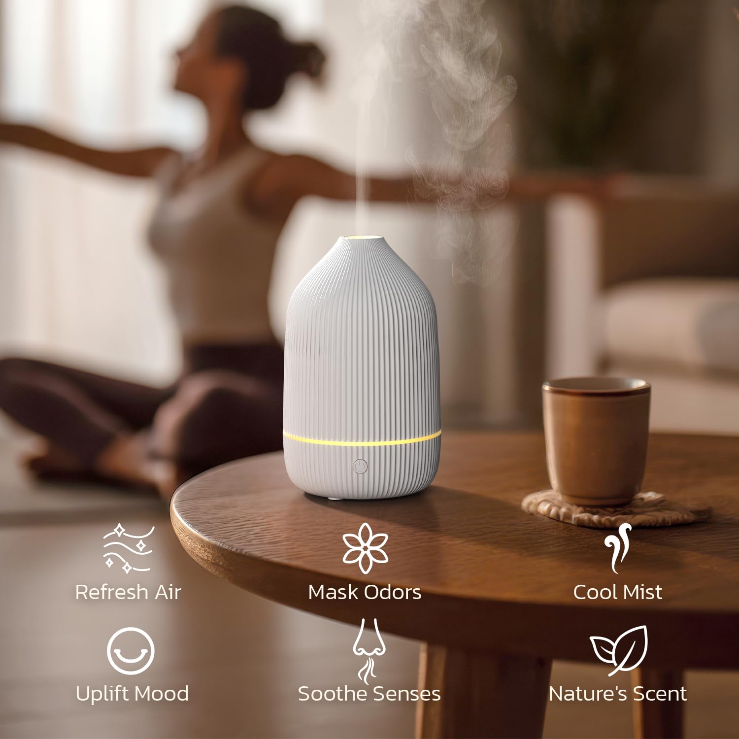 Salubrito diffuseur design blanc minimaliste: s'adapte à tout décor.