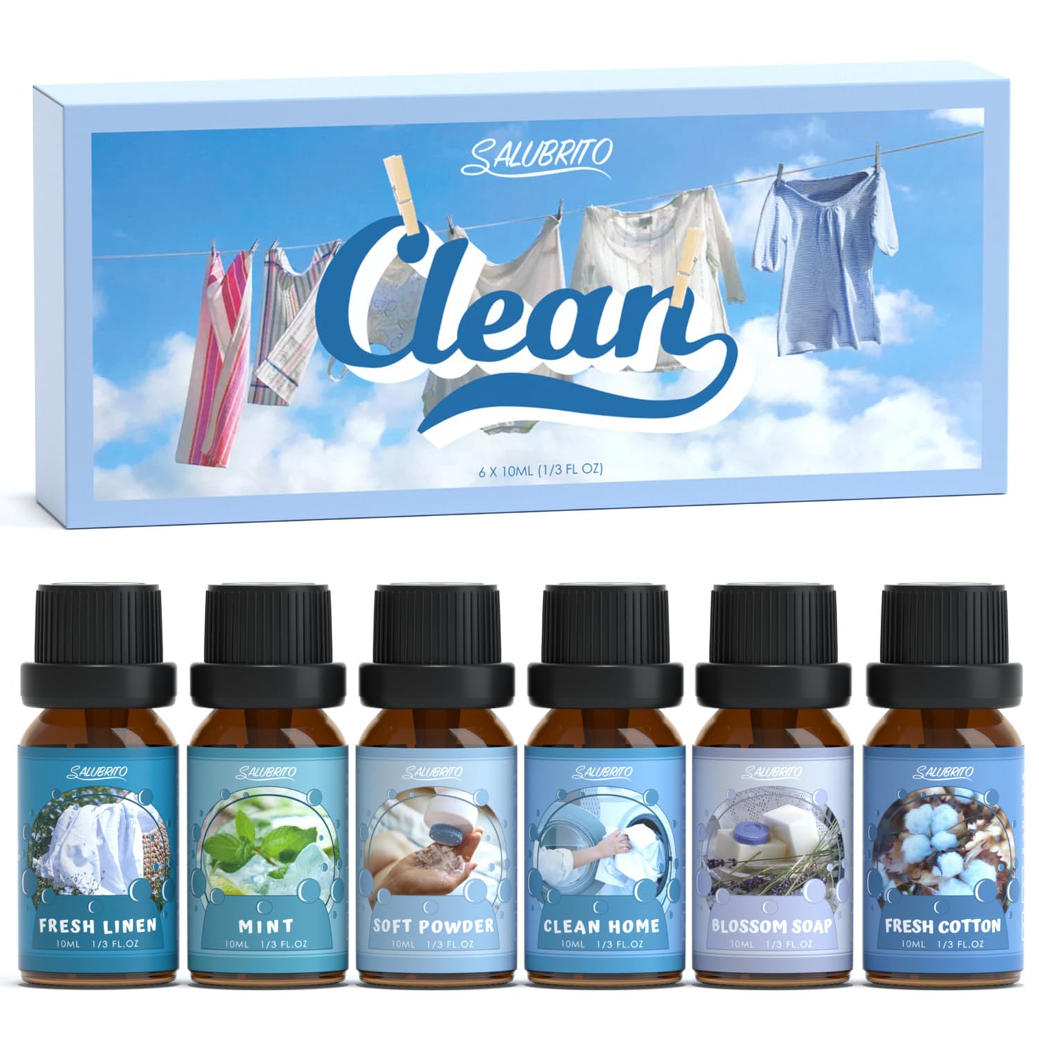 Salubrito coffret huiles essentielles coton: diffusion douce et fraîche