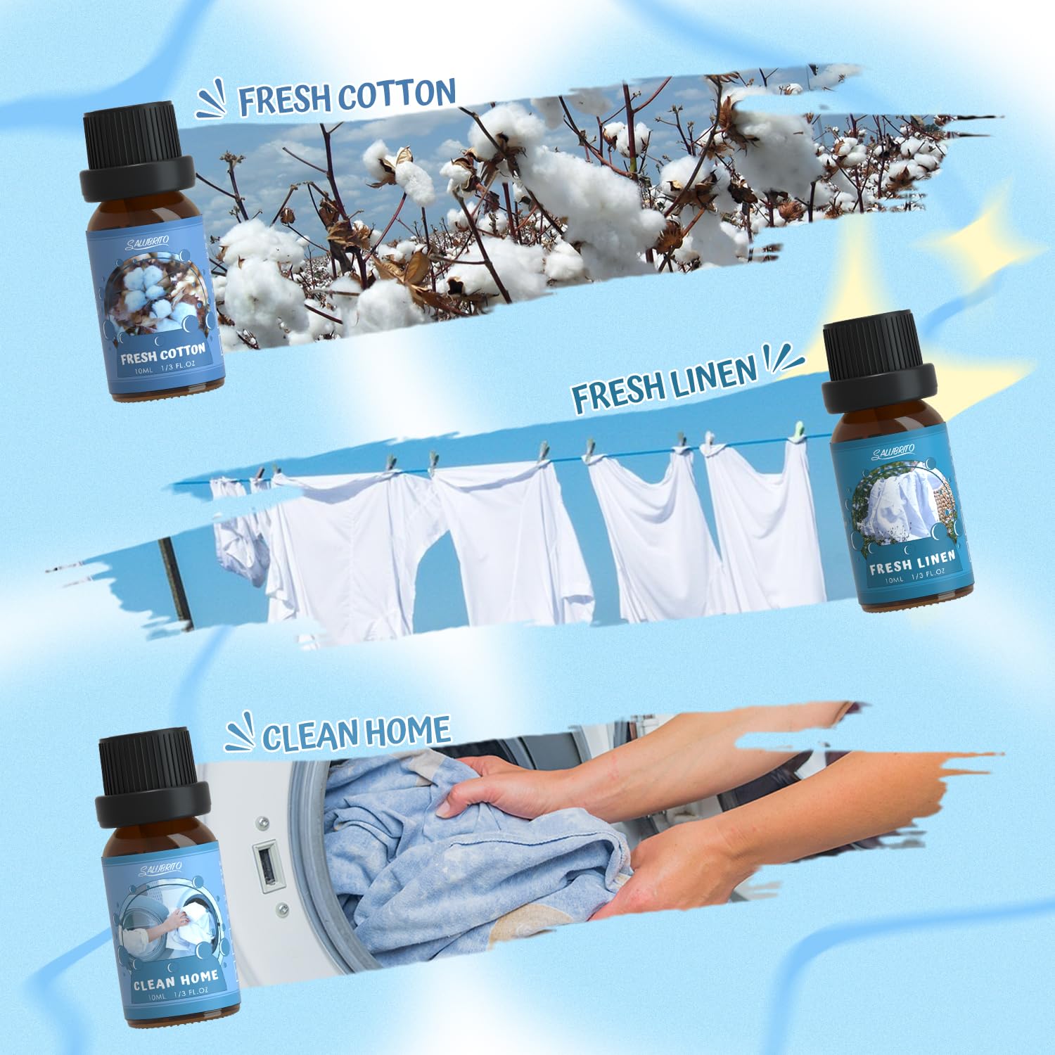 Salubrito huiles essentielles linge frais pour maison parfumée