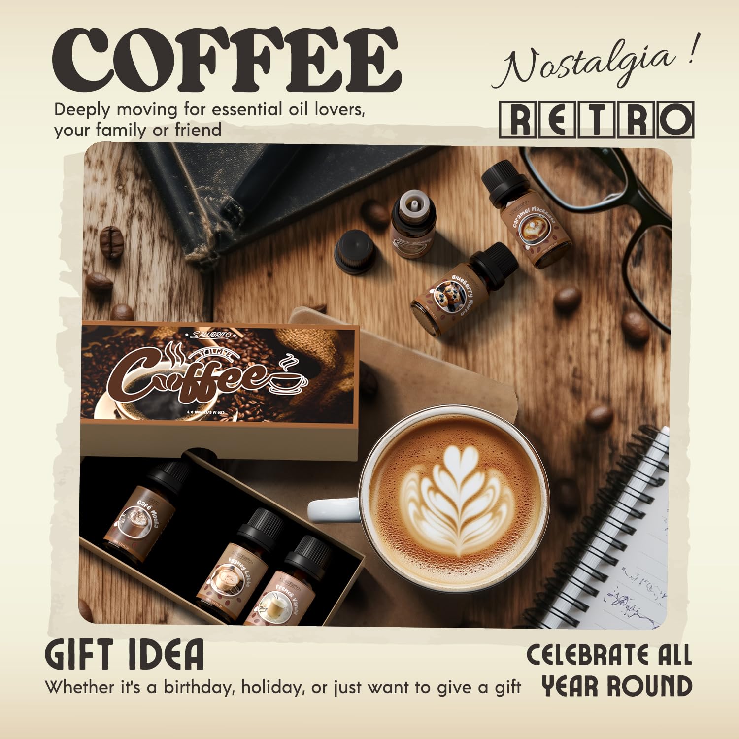 SALUBRITO Café Mocha parfum café en flacon, arôme riche et enveloppant.