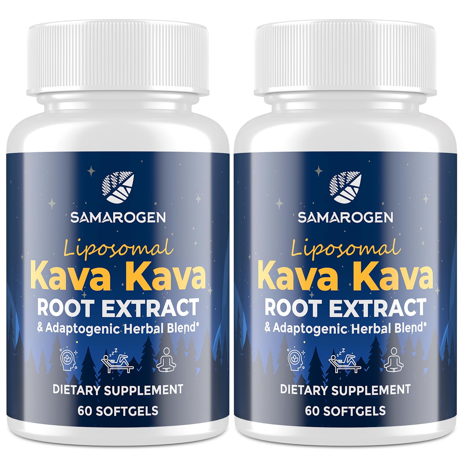 Samarogen kava kava liposome: bouteille et capsules détente rapide