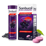 Sambucol – paquet de comprimés effervescents au sureau noir, soutien des défenses naturelles possible.