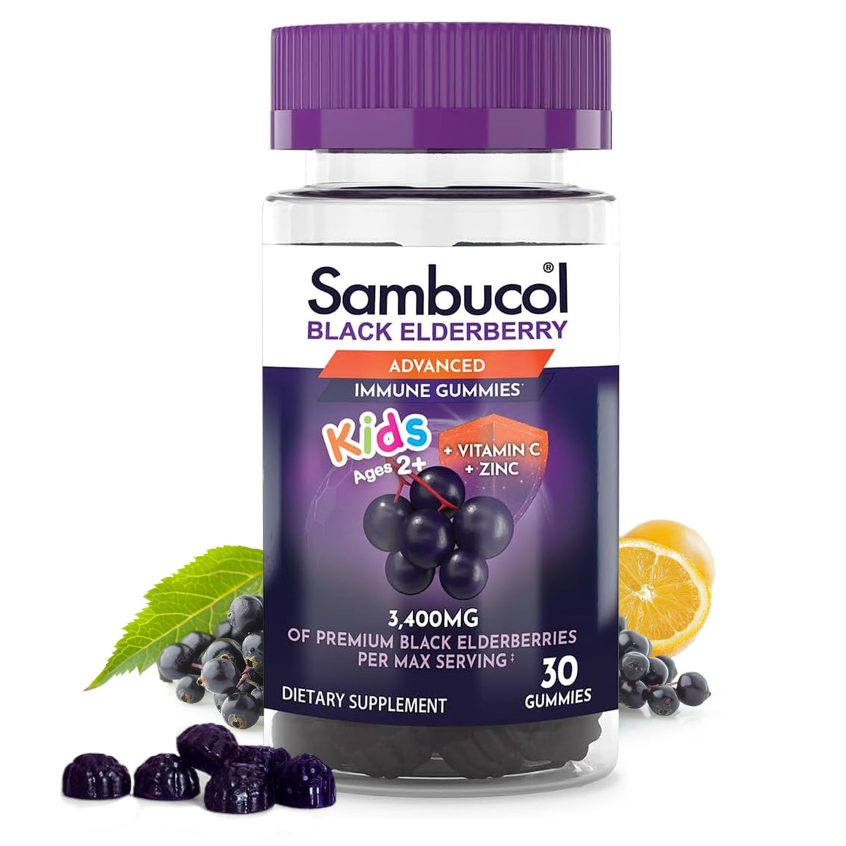 Gommes Sambucol au Sureau Noir pour Enfants – emballage pratique