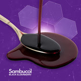 Sambucol – couleur rouge profond et texture agréable au versement.