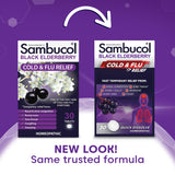 Sambucol tablettes fondent en bouche sans eau, utilisation discrète en déplacement.