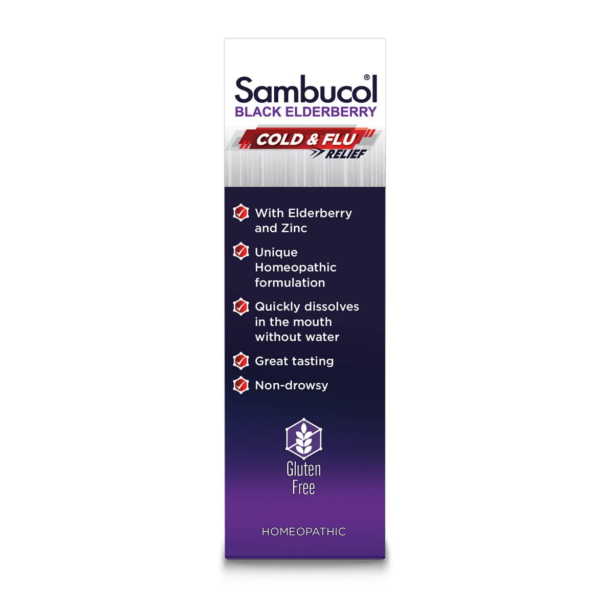 Sambucol comprimés pour adultes, format facile à consommer.