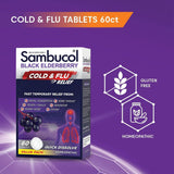 Sambucol tablettes relief sinusite et nez congestion.