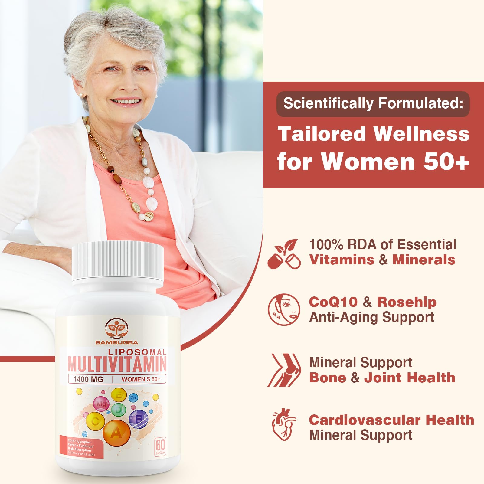 Sambugra liposomal pour femmes 50+ — gélules faciles à avaler pour plus d énergie