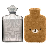 Bouillotte Samply avec housse polaire ours marron, chaleur réconfortante.