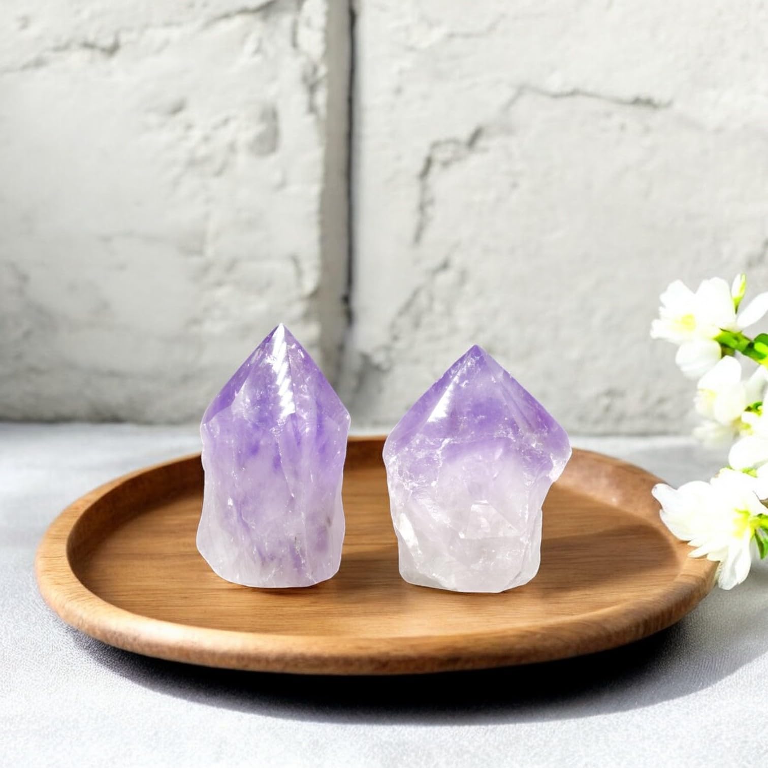 SAMSARI Améthyste, pointe violet clair, décor zen et énergie apaisante.