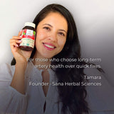 Sana Herbal Sciences Artere Balance – ensemble botanique de plantes illustrant les ingrédients.