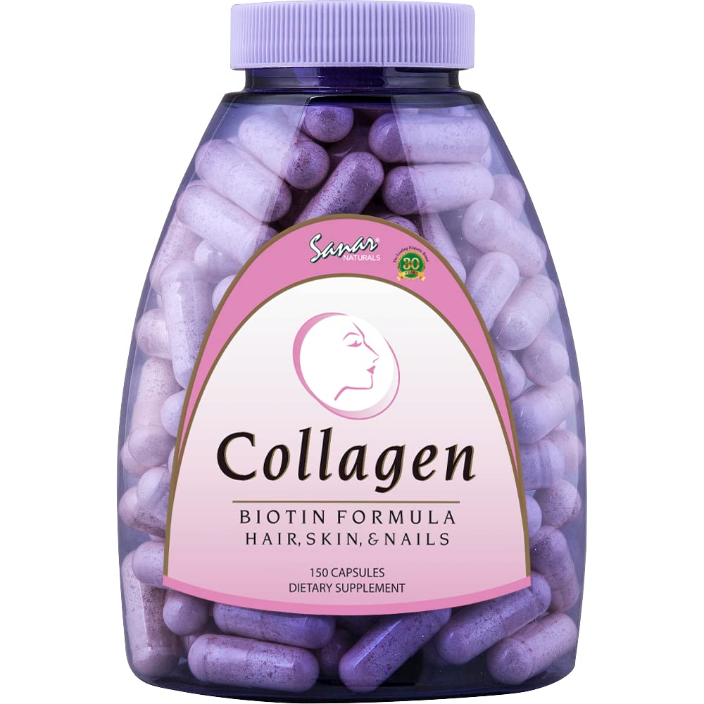 Sanar Naturals Collagene Biotine – bouteille: soutien potentiel pour cheveux, peau et ongles.