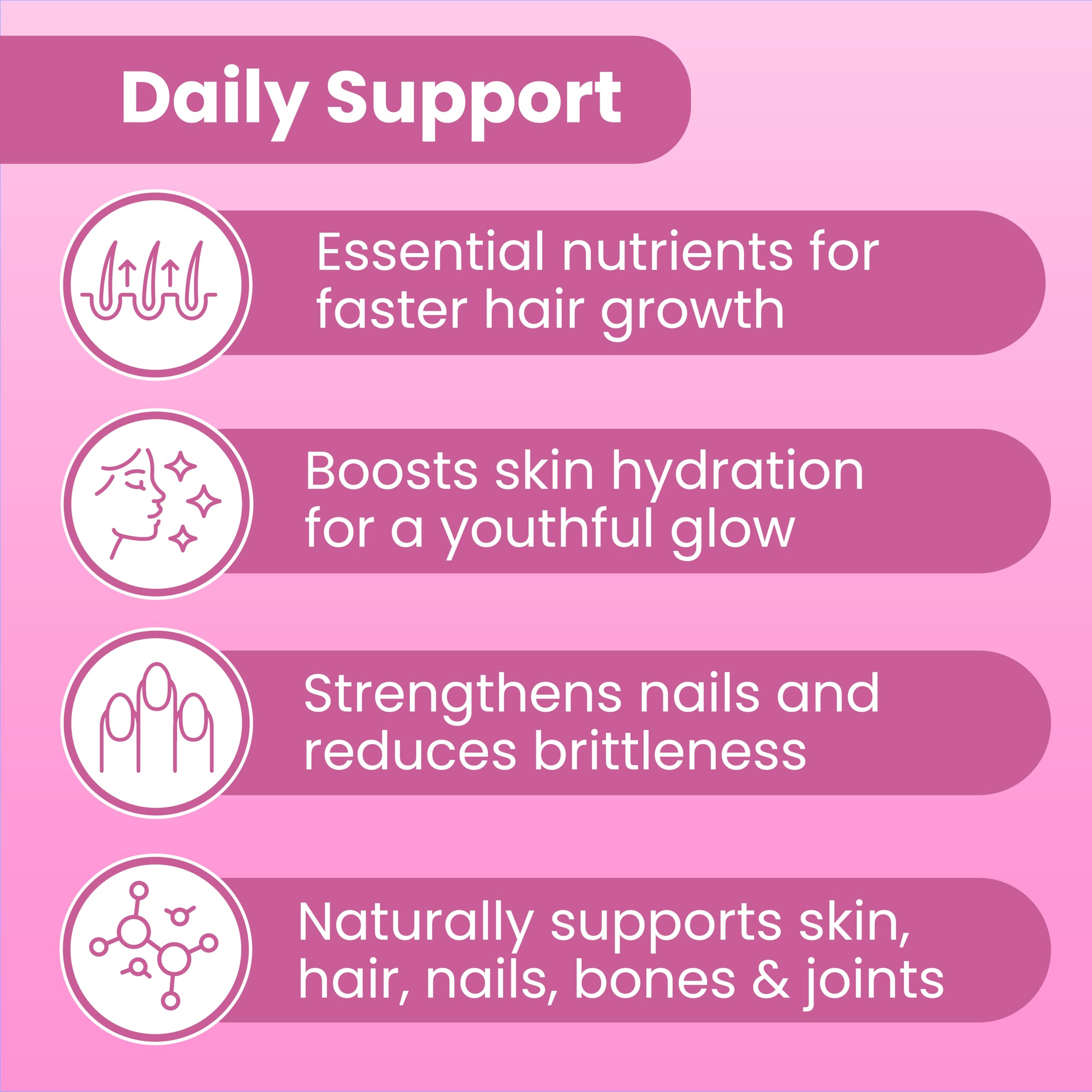 Sanar Naturals Etiquette Collagene Biotine – étiquette: concentration de collagène et biotine pour peau souple.