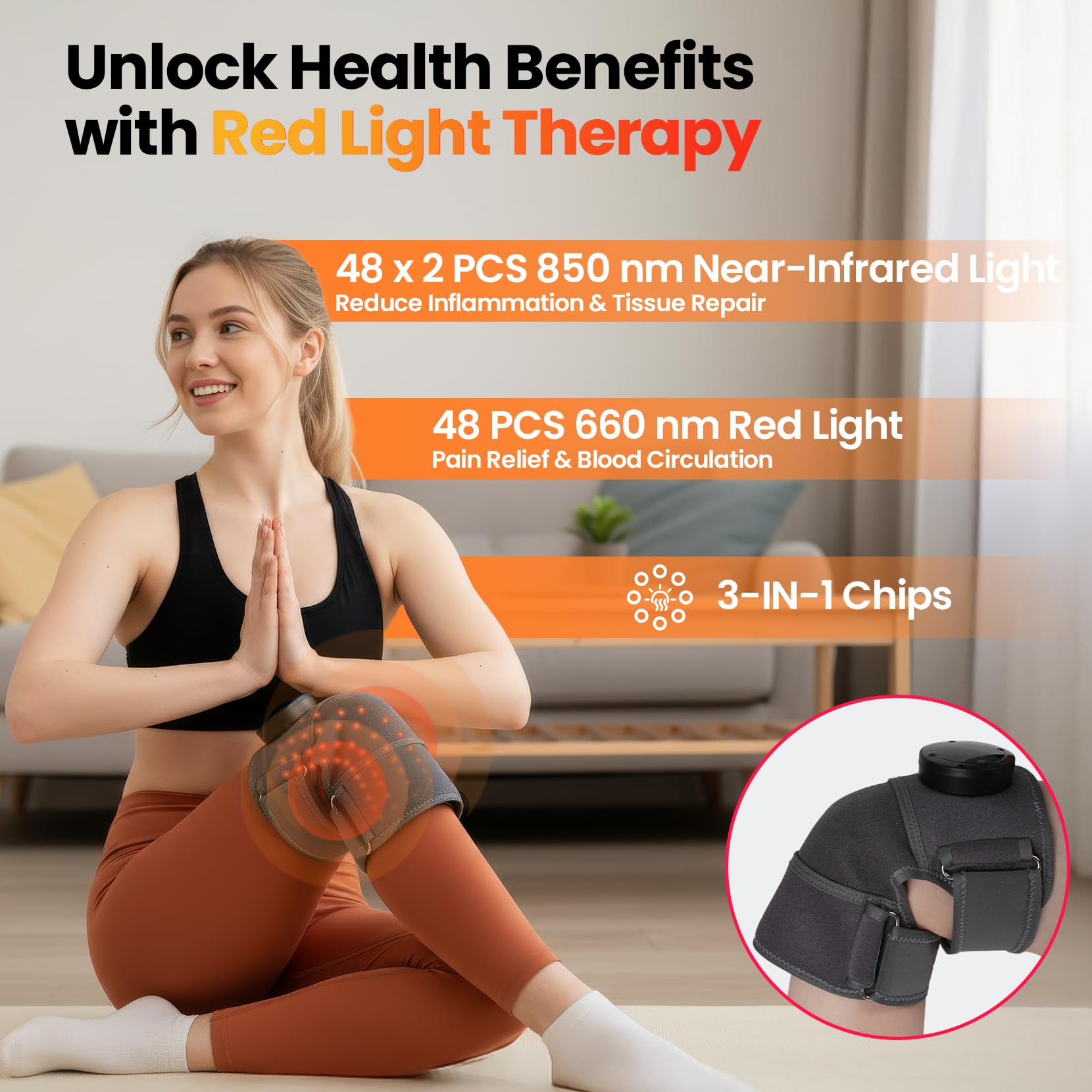 SanaTech Genou Brace – vibration apaisante pour les tensions articulaires