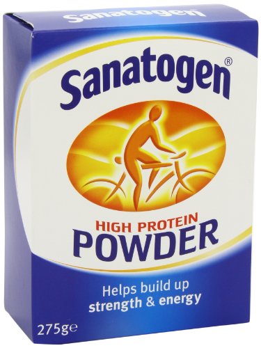 Sanatogen 275 g etiquette-emballage: format compact et prêt à l'emploi.
