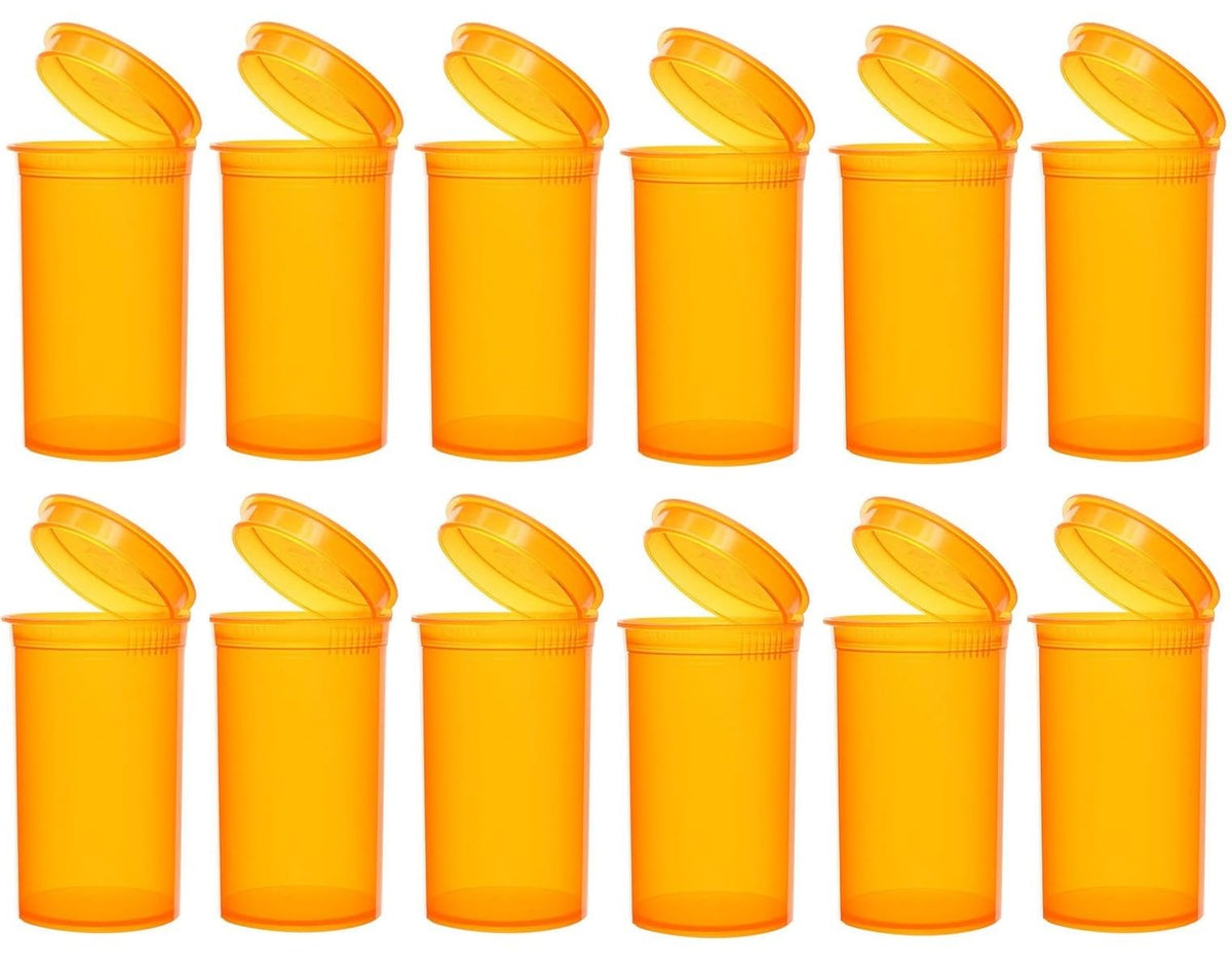 Sandhill Tools bouteille ambre pop-top ouverte, accès rapide pour remplissage.