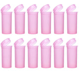 Sandhill Tools – Bouteille pilules rose translucide avec capuchon à pression, idéale pour rangement sûr.