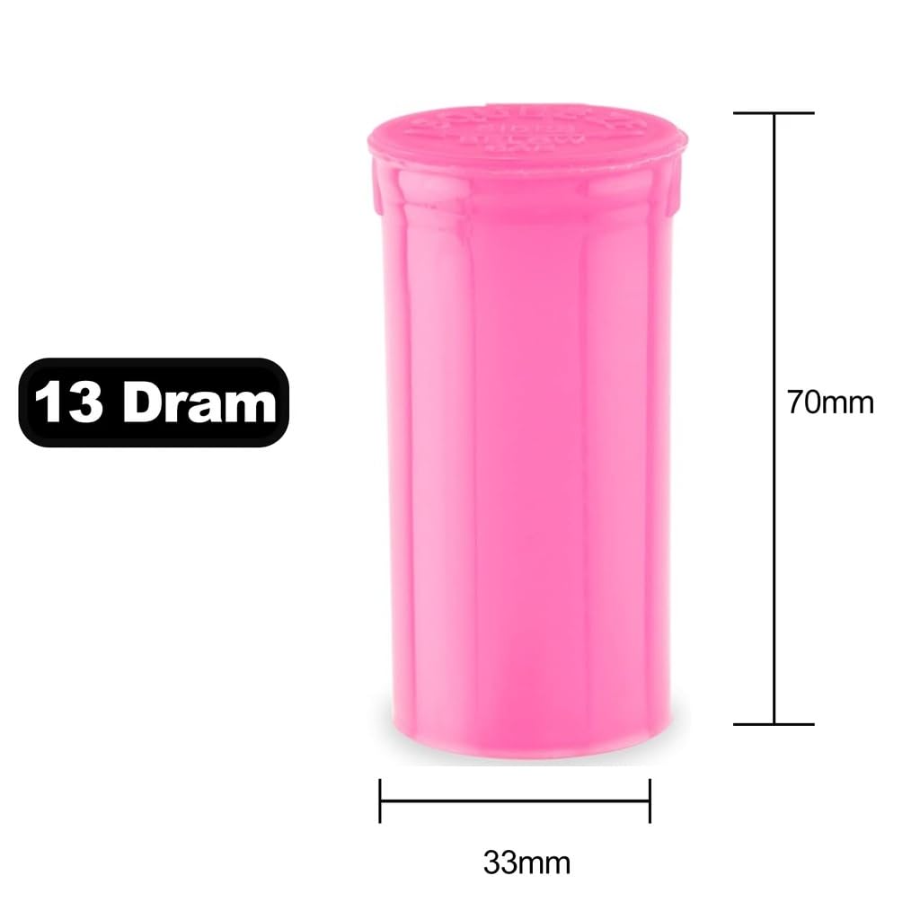 Sandhill Tools – Pack de bouteilles rose translucide avec capuchon à pression, parfait pour médicaments et petits objets.