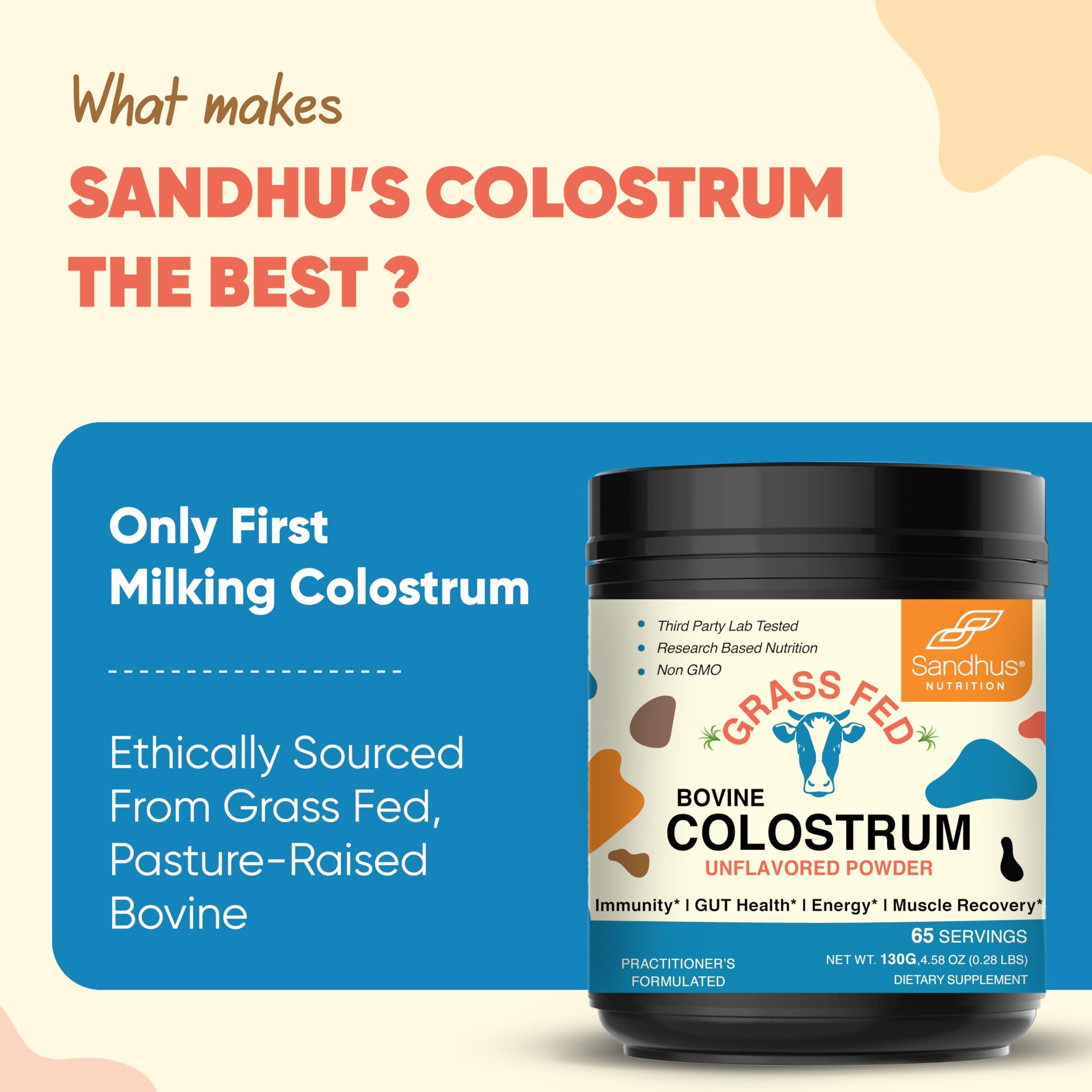 Usage quotidien Sandhu's calostrum, routine bien-être