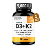 Sandhu's D3K2 magnésium en bouteille, soutien potentiel à l'absorption du calcium et énergie.