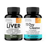 Bouteille Sandhu's Liver Cleanse prête à une utilisation quotidienne pour soutenir la détox du foie.