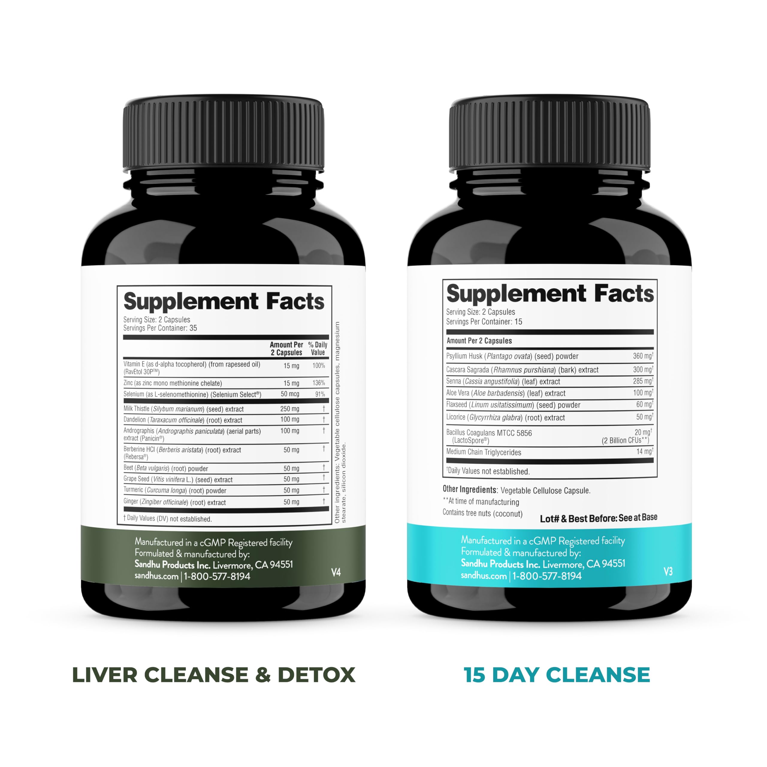 Ingrédients naturels et herbes utilisées dans Sandhu's Liver Cleanse pour un soutien digestif sain.