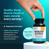 Sandhu's Magnésium Glycinate 400mg, capsules, soutien potentiel pour muscles et nerfs.