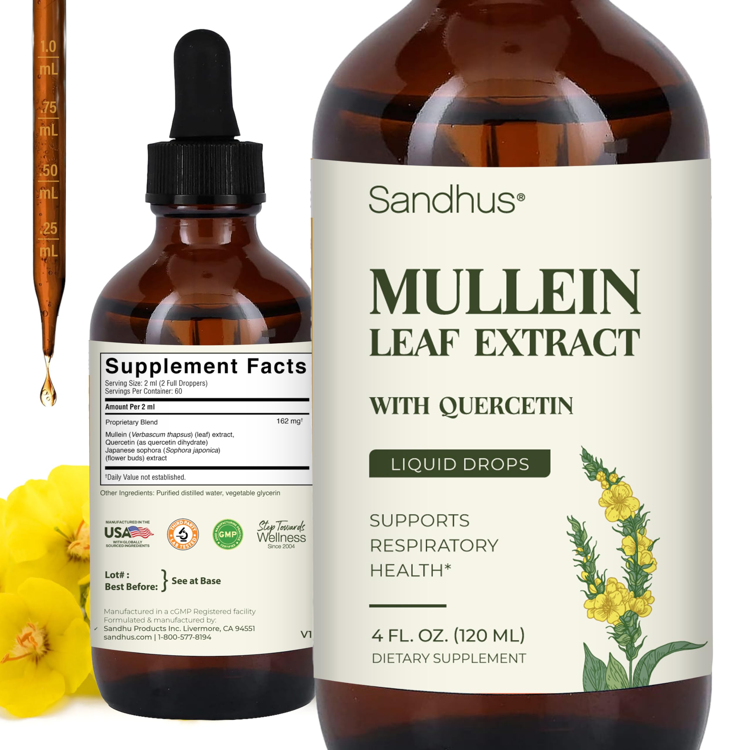 Sandhu's Molène Drops – bouteille de 120 ml pour un soutien immunitaire potentiel et pratique