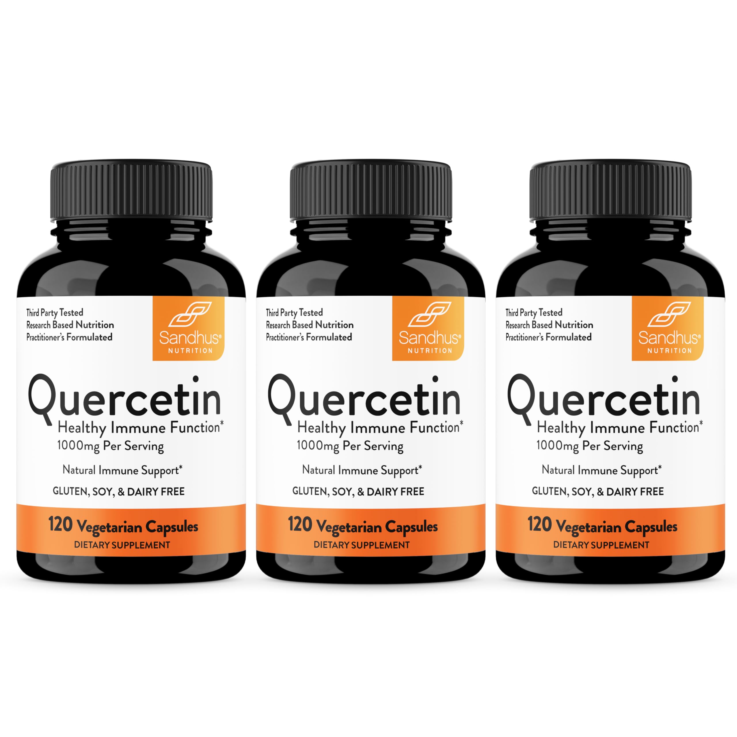 Sandhu's Quercétine, capsules 500 mg, gélules faciles à avaler pour un soutien immunitaire potentiel.