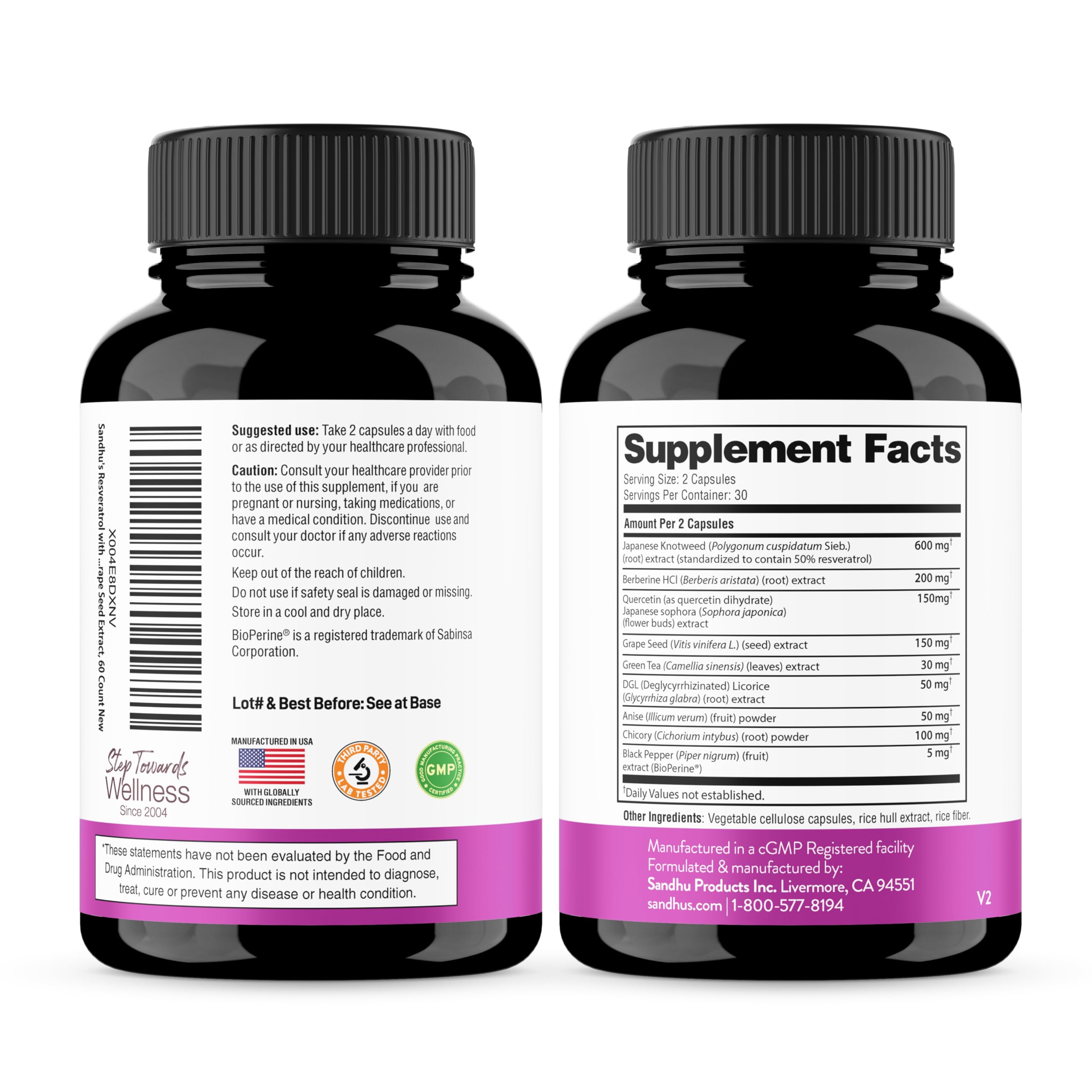 Rég­lisse et DGL dans Sandhu's pour un profil naturel de confort intestinal.