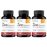 Sandhu's Zinc Quercetin – bouteille étiquetée, soutien immunitaire potentiel.
