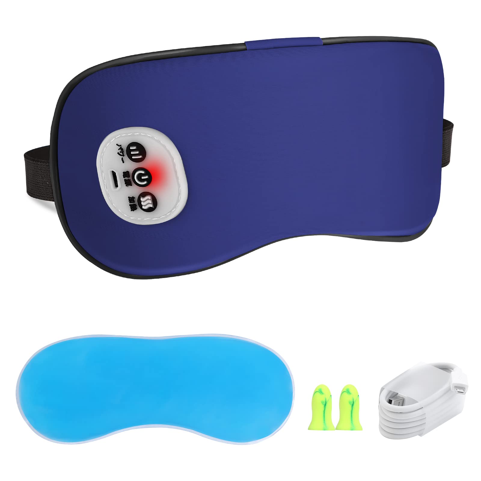 Masque oculaire SandKing chauffant sans fil bleu pour relaxation et confort visuel